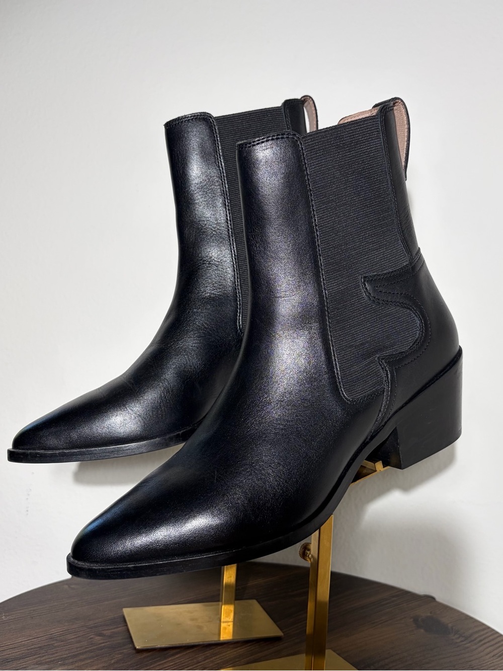 All Saints Apollo Black Leather Chelsea Boots EU 40 US 10 NEW